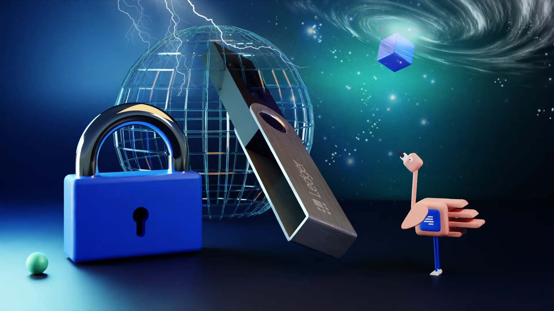 Digital security Ledger breach visualization.