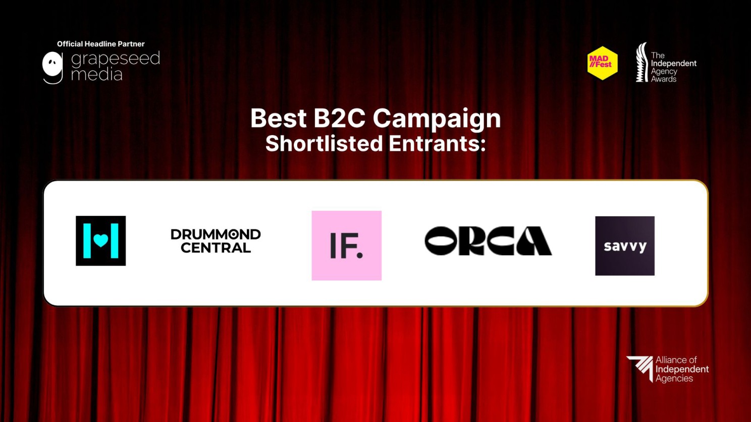 ORCA Shortlisted for an Independent Agencies B2C Award