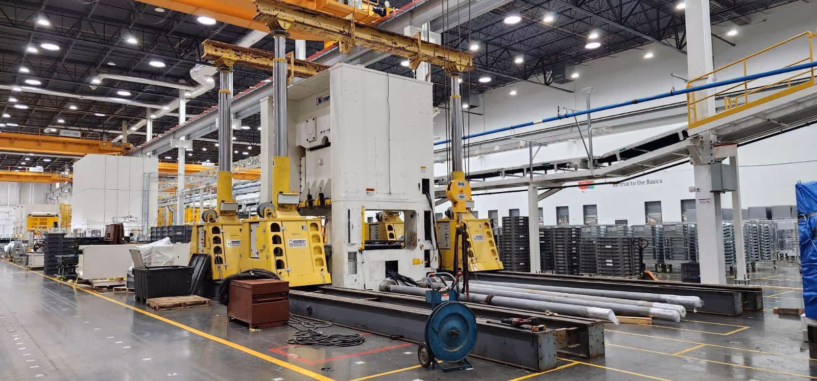 A gantry moving equipment inside a plant