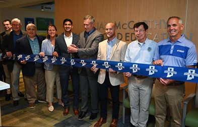 Left to Right: Josh Alsip, RDA; Jon Holloway, A and J Developers, LLC; Nick McCollum, Clay County Chamber of Commerce; Ryan Keller, Thrive West Central; Julie Hart, Thrive West Central; Austin Staley, A and J Developers, LLC; Michele Barrett, Thrive West Central; Shellina Shearer, Clay County Chamber of Commerce; Richard Shagley, Wright, Shagley, Lowery; Heidi Young, IEDC.