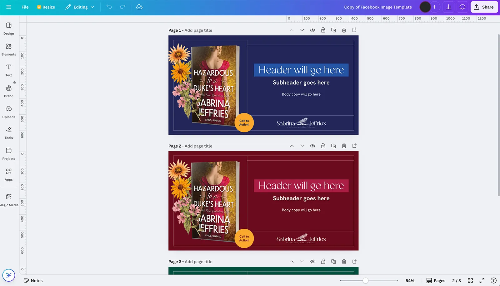 Canva templates for her social media