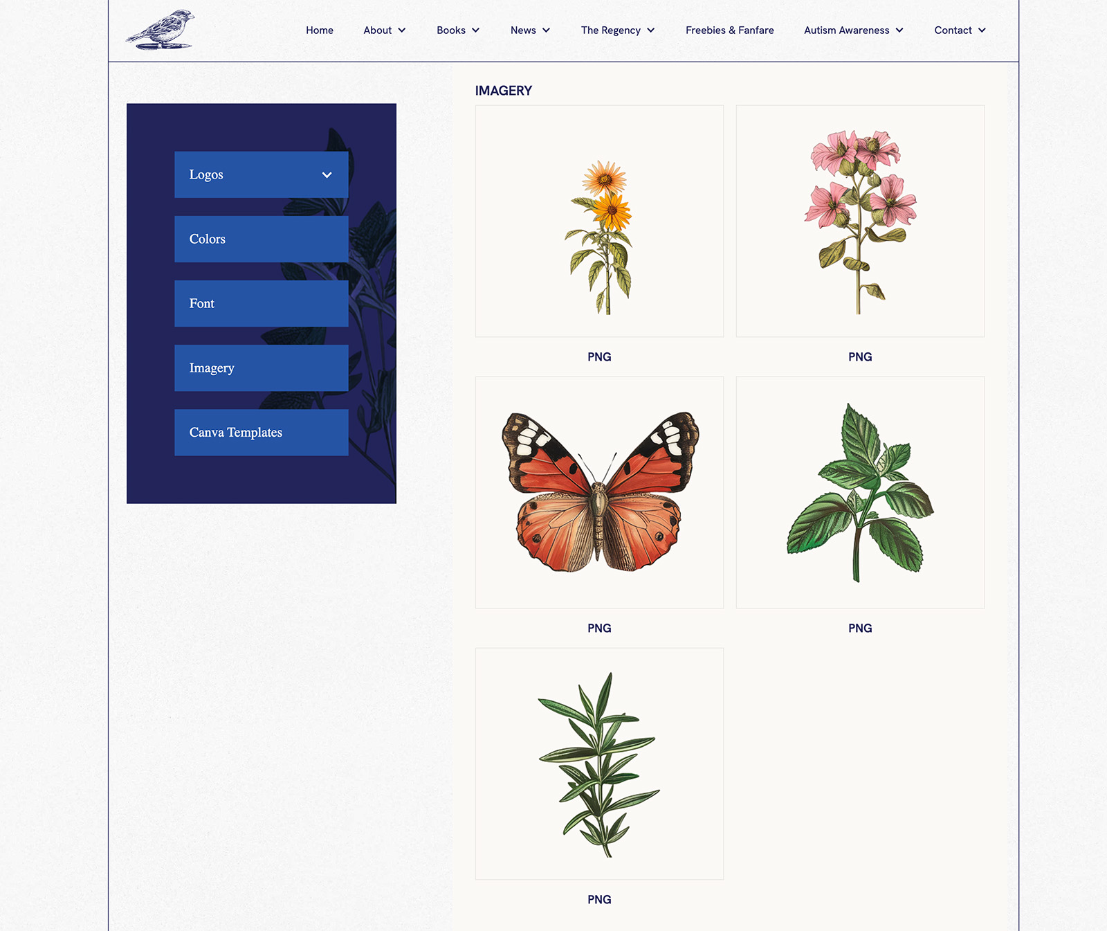 Images folks can download for her online style guide.