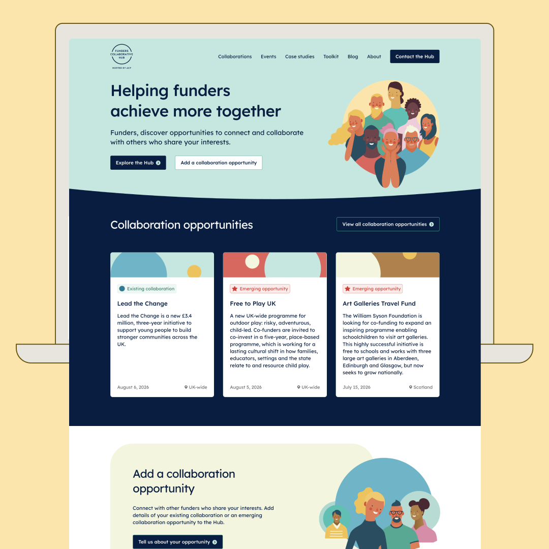 Funders Collaborative Hub website