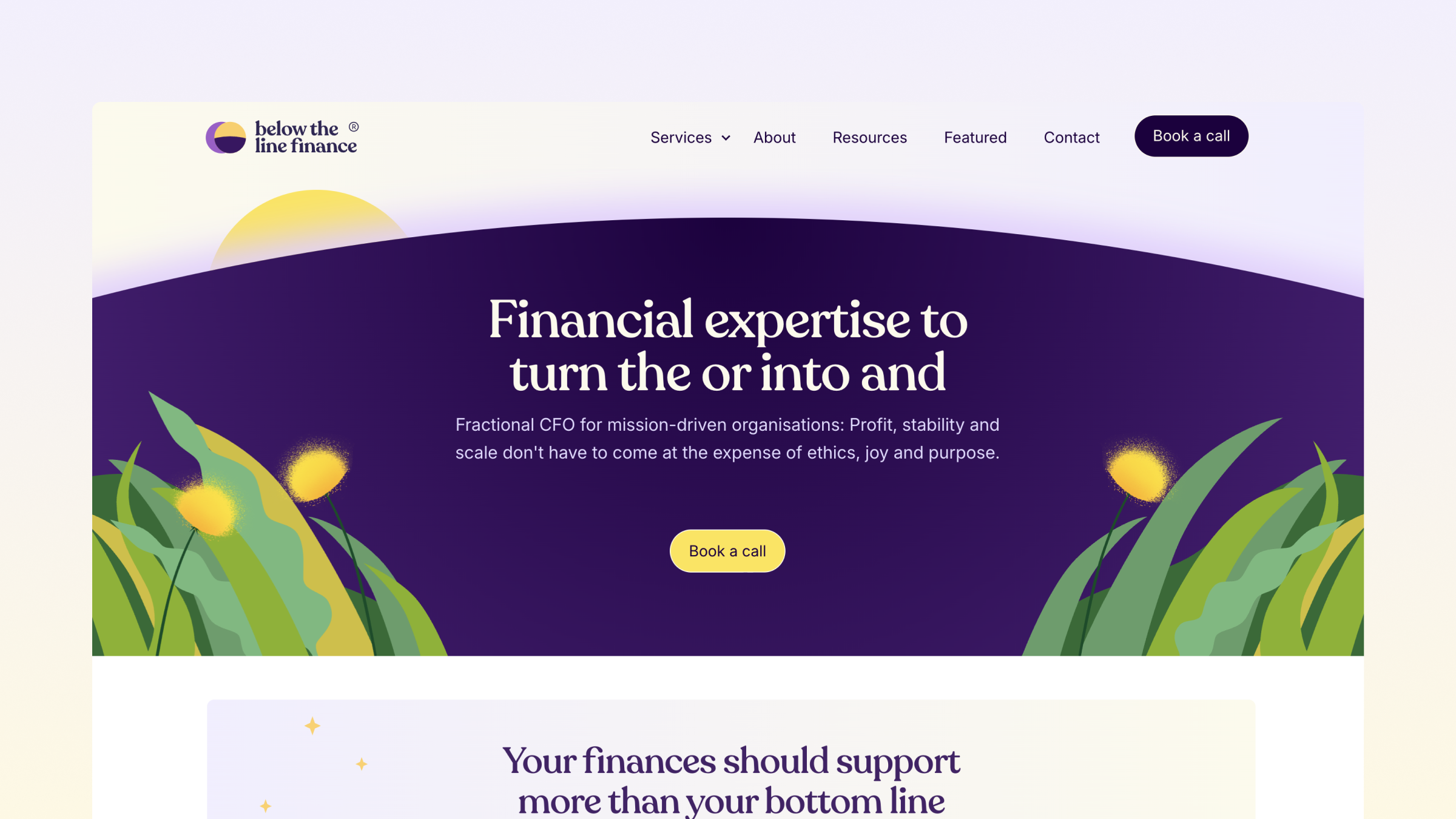 Below the line finance homepage