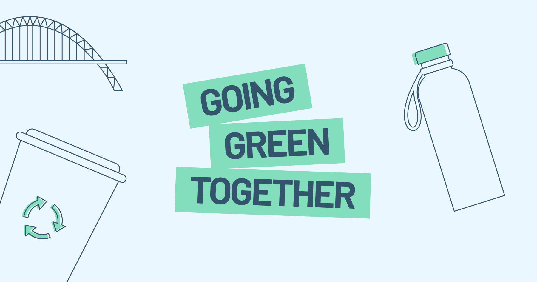 Going green together text and illustrations