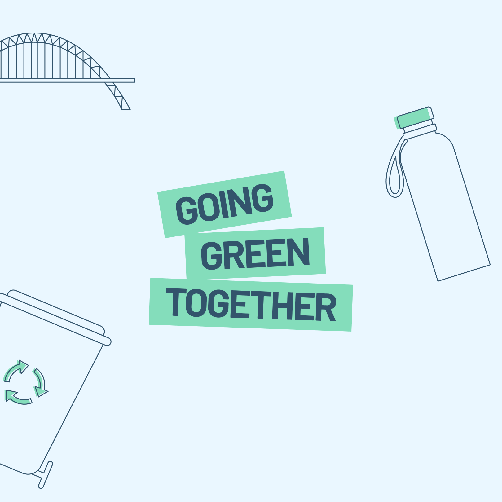 Going Green Together text and ilustrations