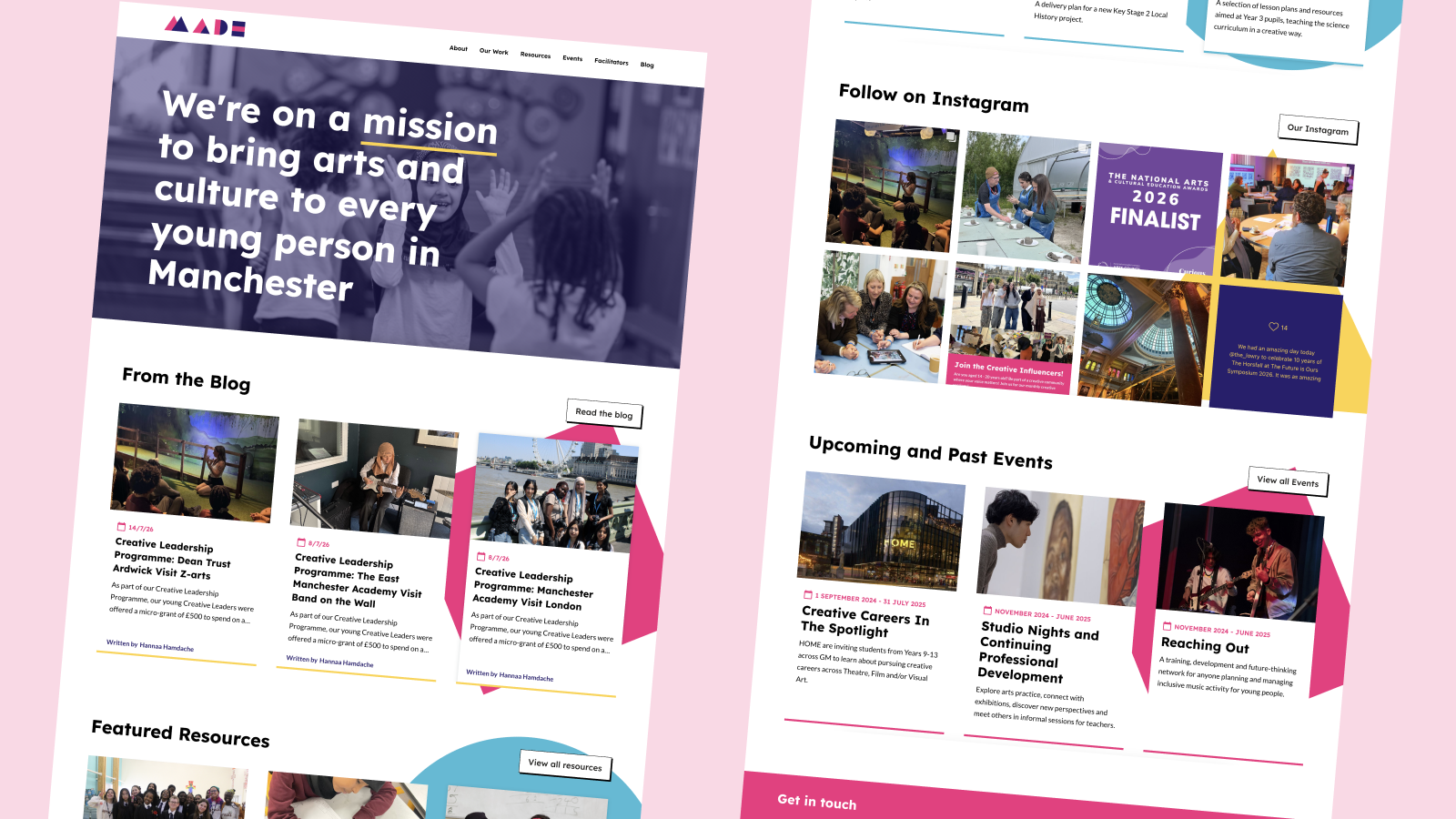 MADE website homepage