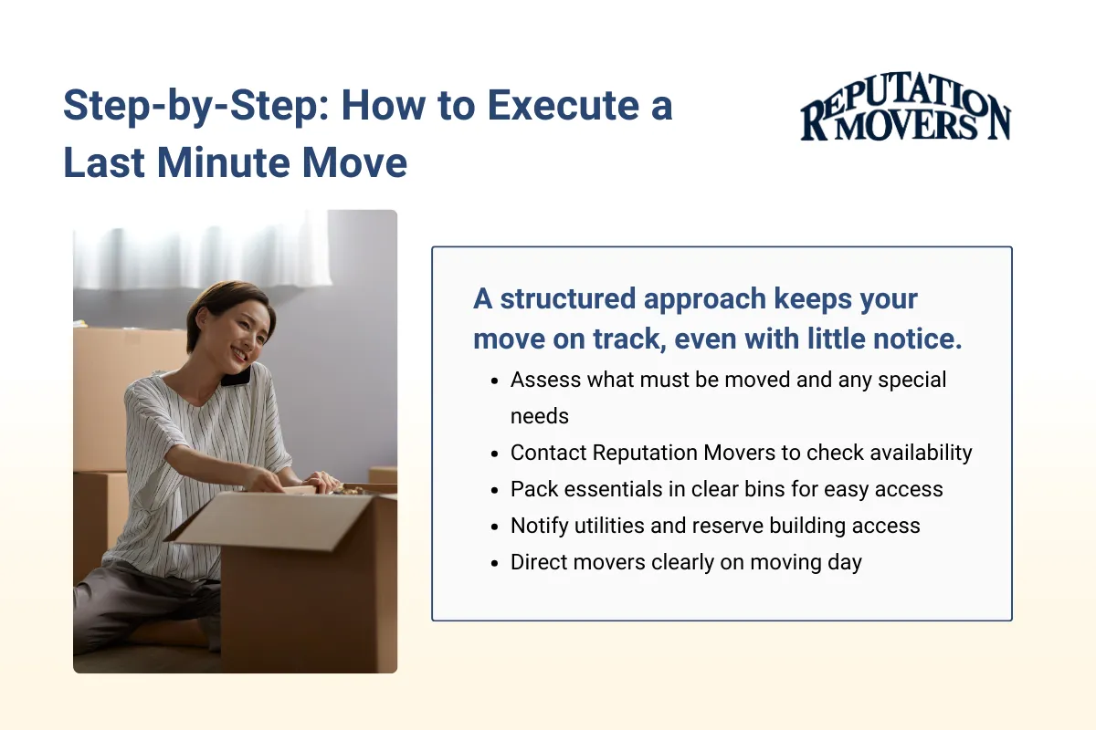 Executing a Last Minute Move