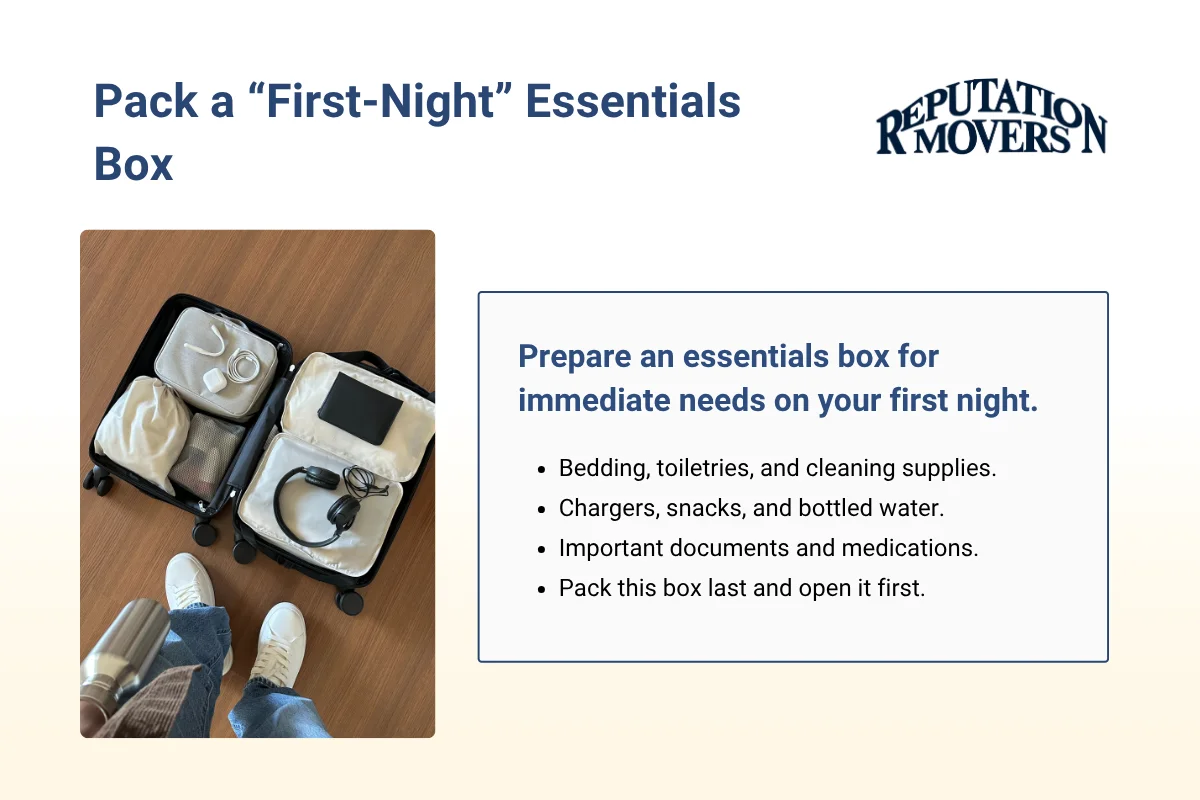 Pack a First Night Essentials Box