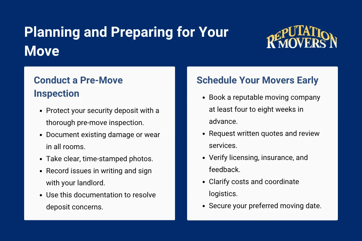 Planning and Preparing for your move