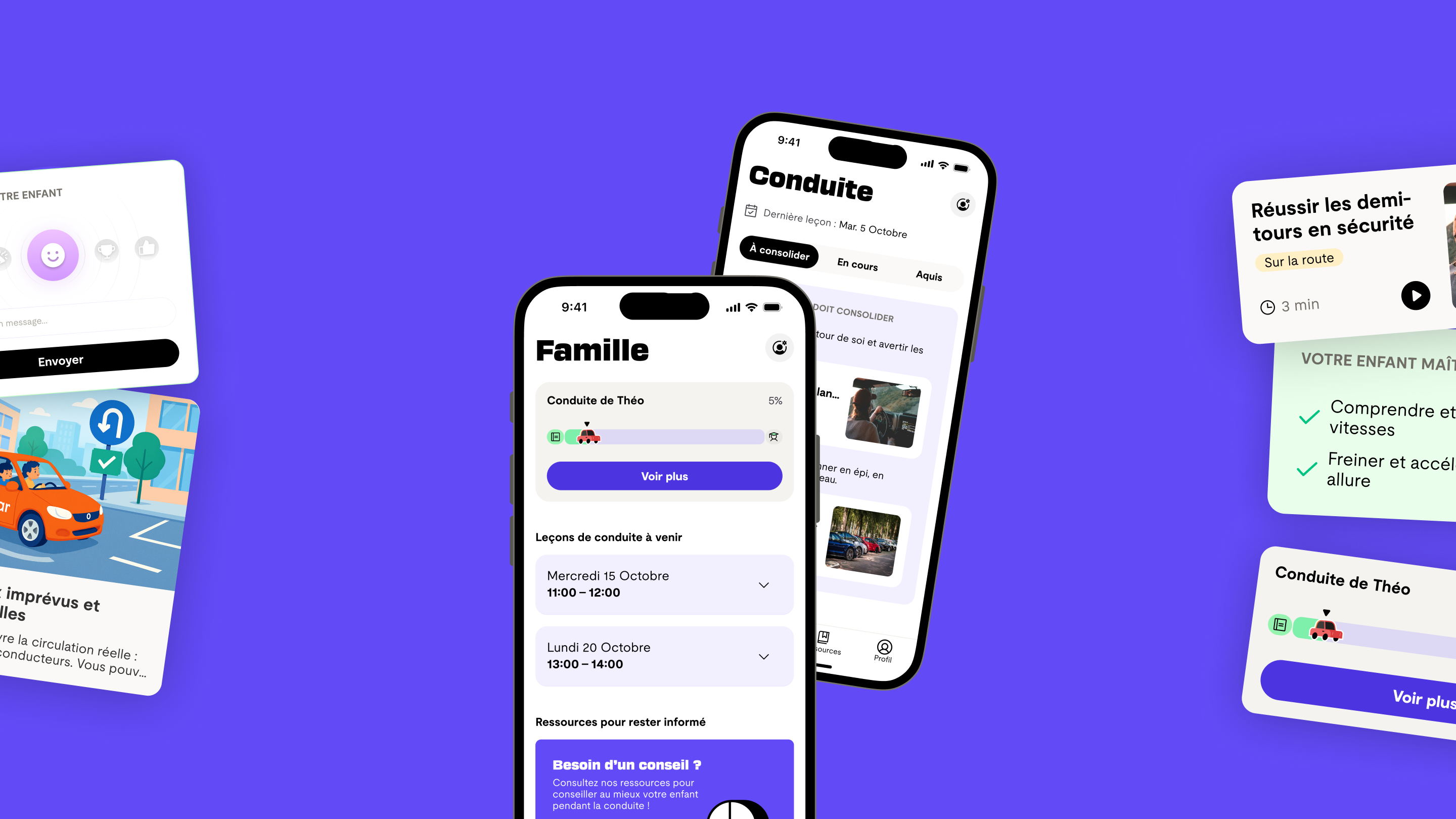 écrans de la solution