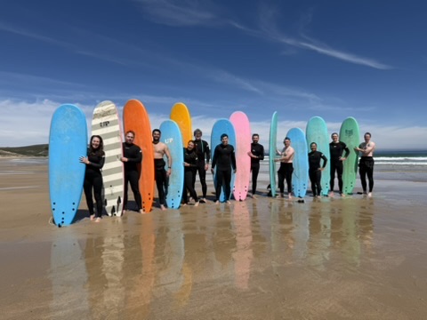 Surfen am Strand