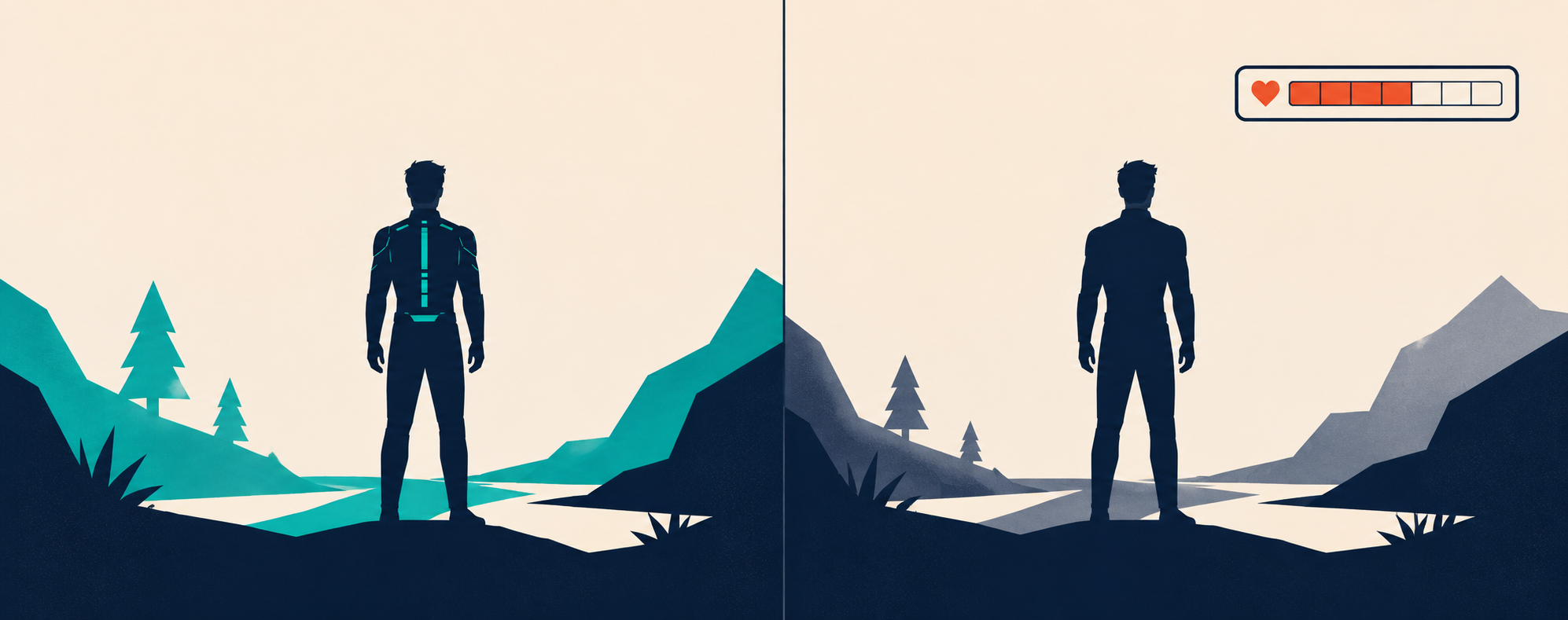 Diegetic vs non-diegetic game UI Diegetic vs non-diegetic UI in games, a health bar in the world versus on the screen