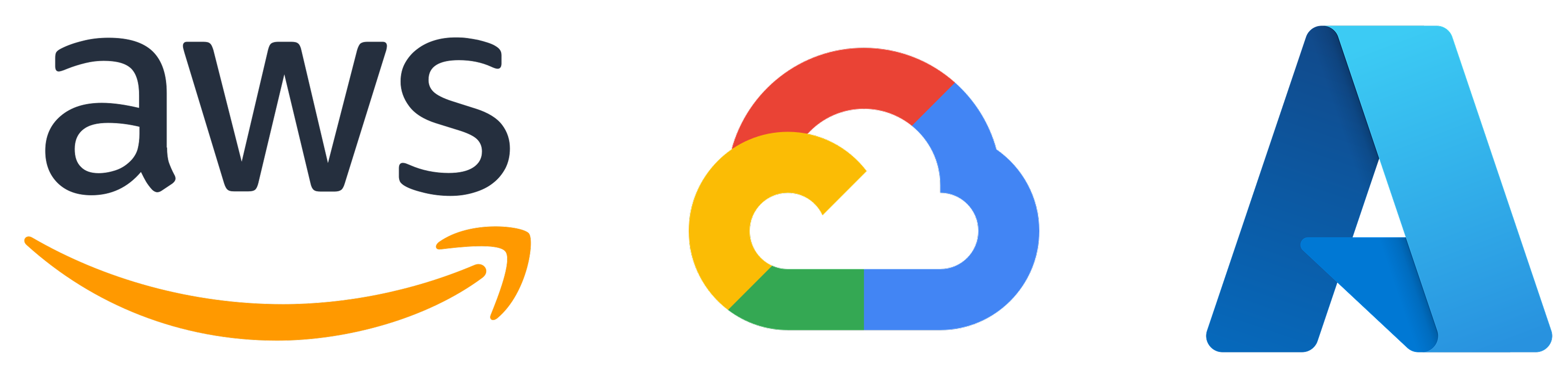 logos of AWS, Google Cloud, Microsoft Azure