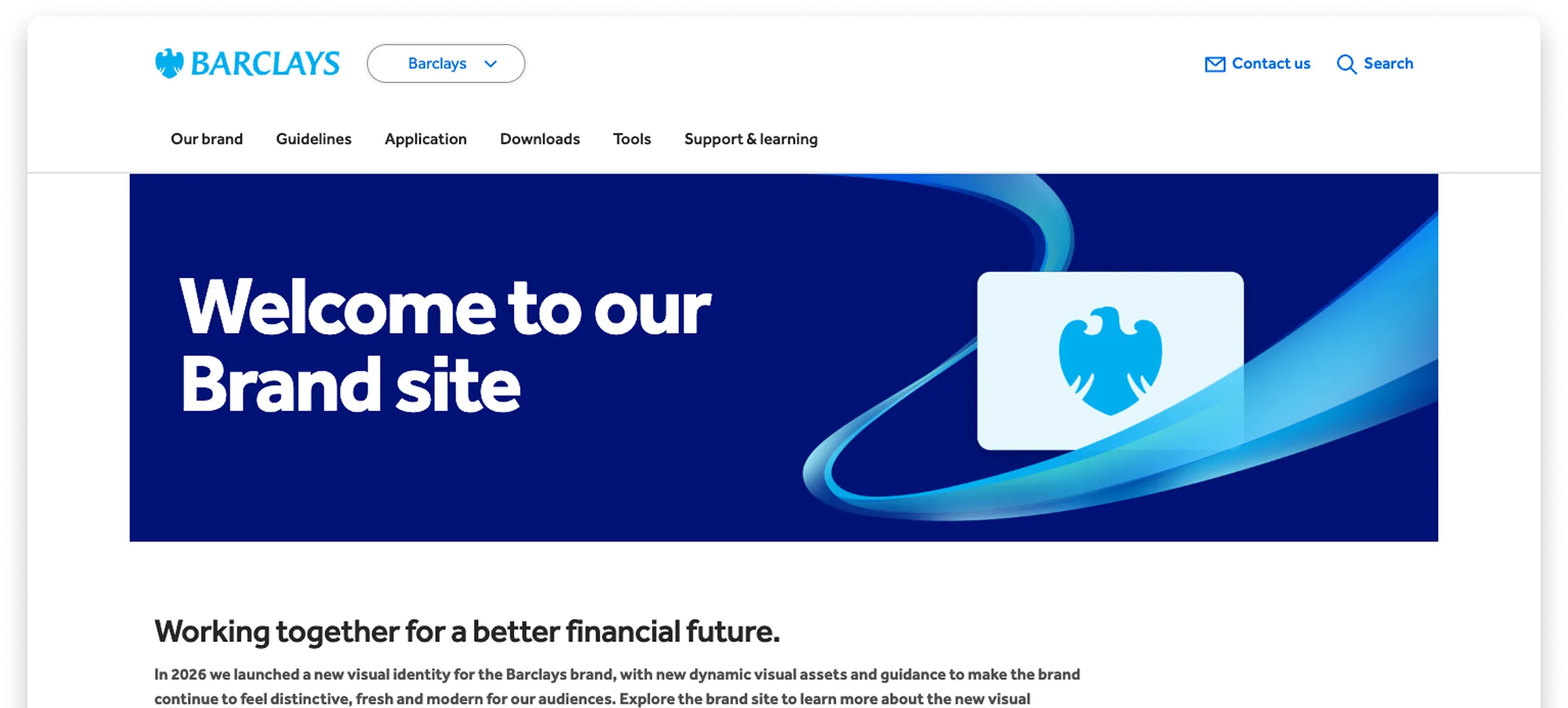 Barclays brand site homepage design