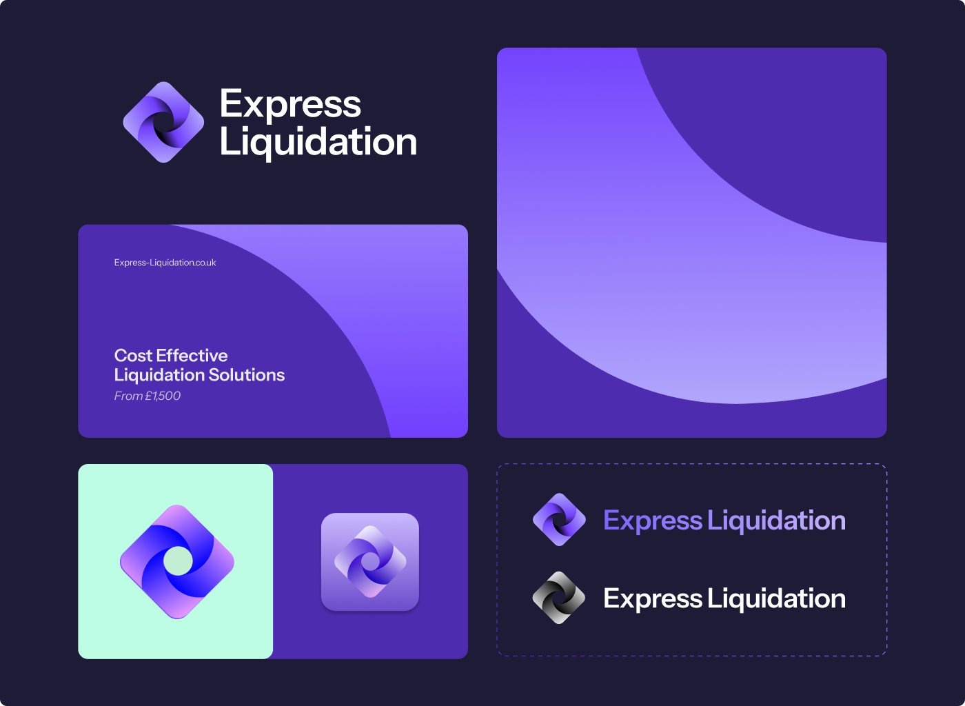 Express Liquidation sub-brand identity board