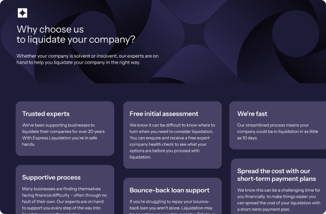 Express Liquidation trust and key features section