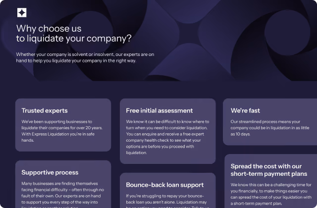 Express Liquidation trust and key features section