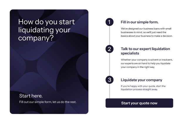 Express Liquidation quote process steps section