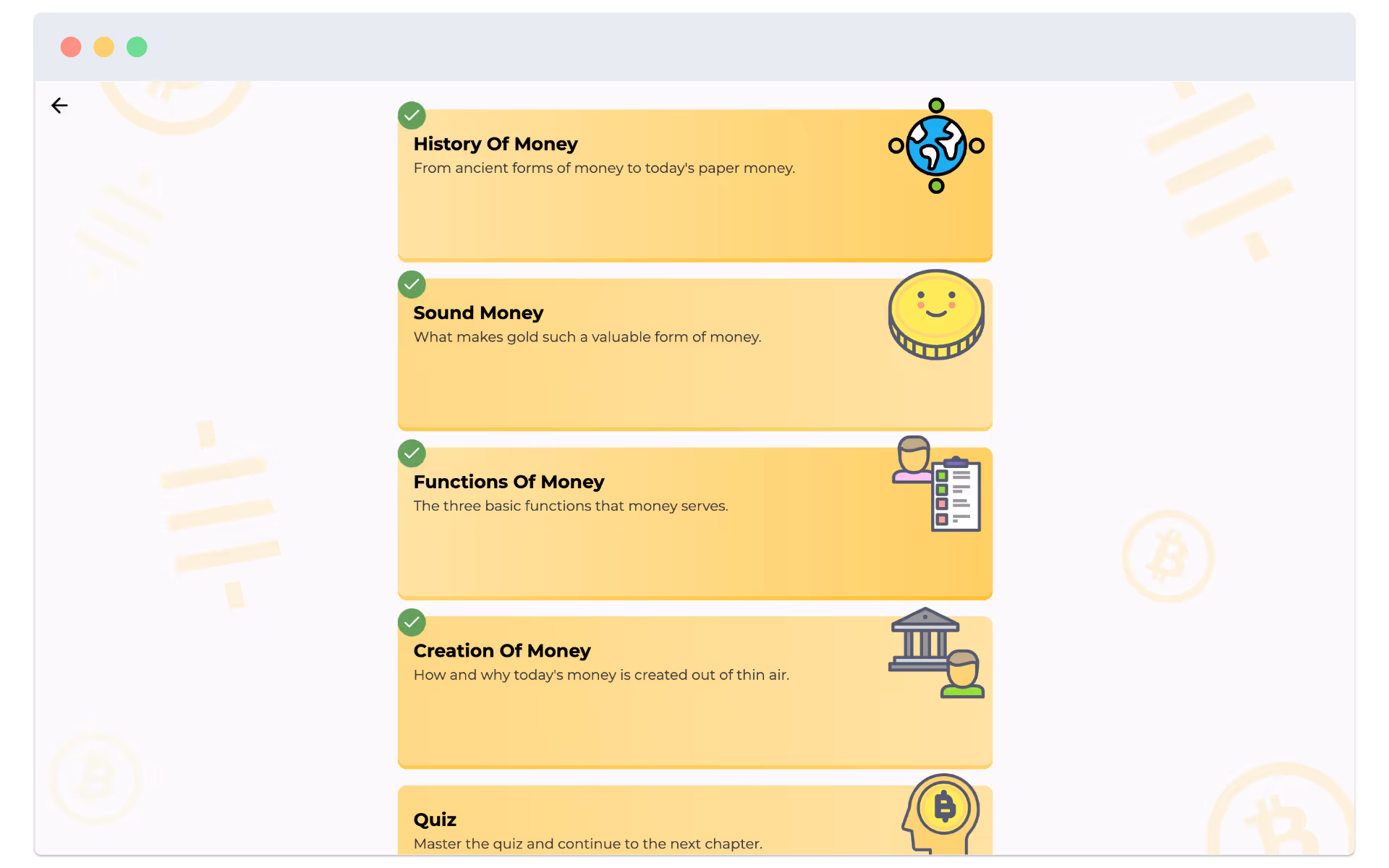 Submenu Simple Bitcoin App
