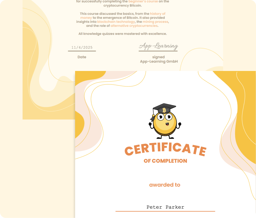 Branded certificate of completion.