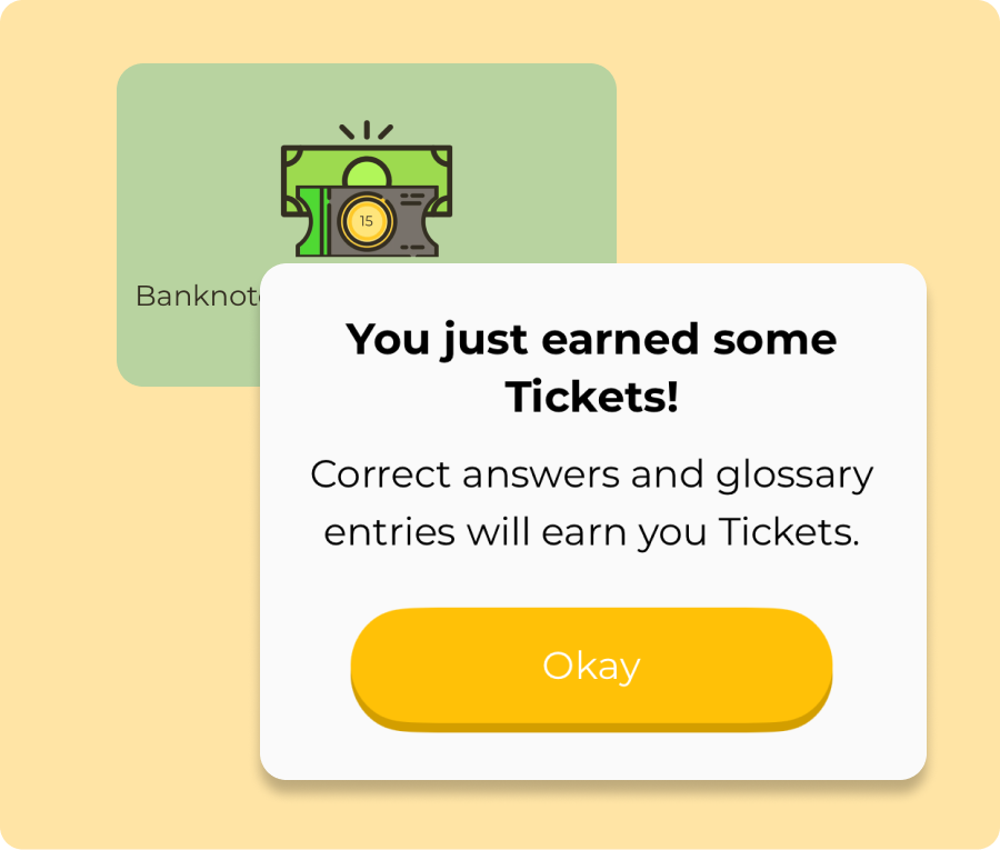 Example quiz screen showing a question and multiple answer options.