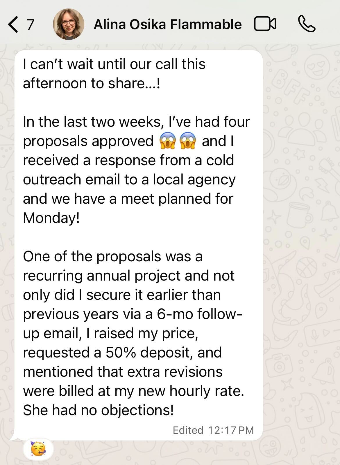 Positive feedback from client - Sydney