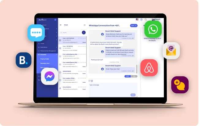 Centralized hospitality inbox with omni-channel guest communication and template messaging