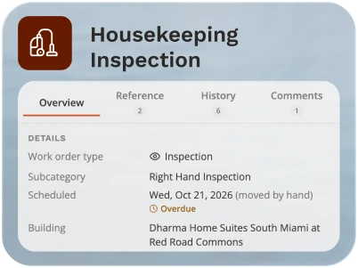 Dharma OPS housekeeping inspection window