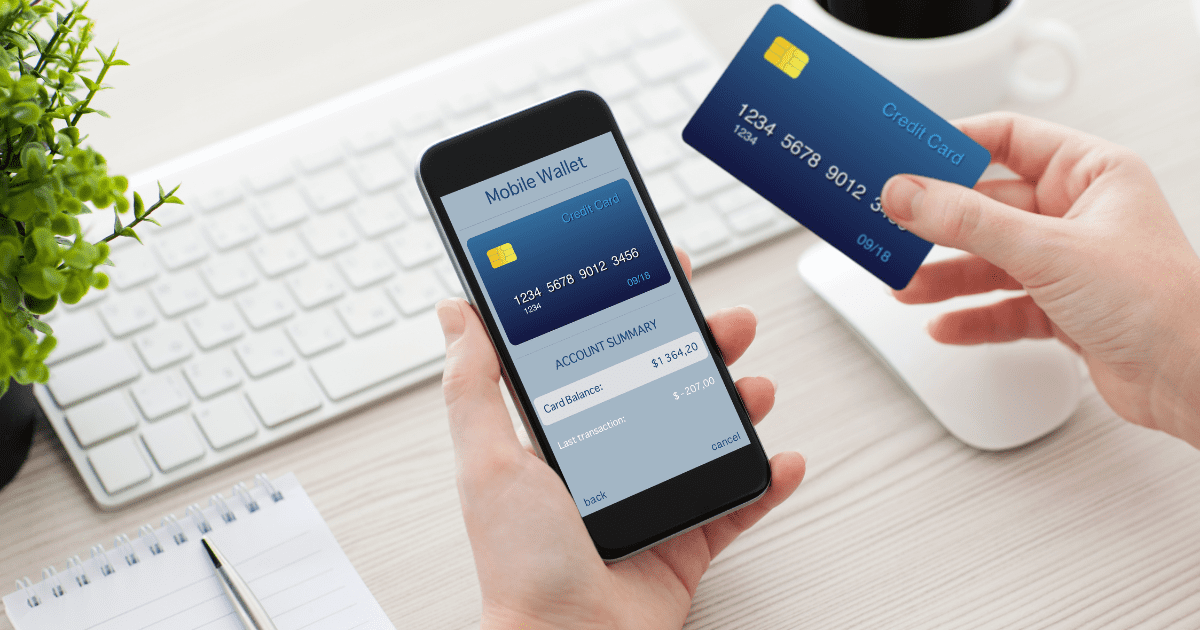 A person using a mobile wallet for a digital payment