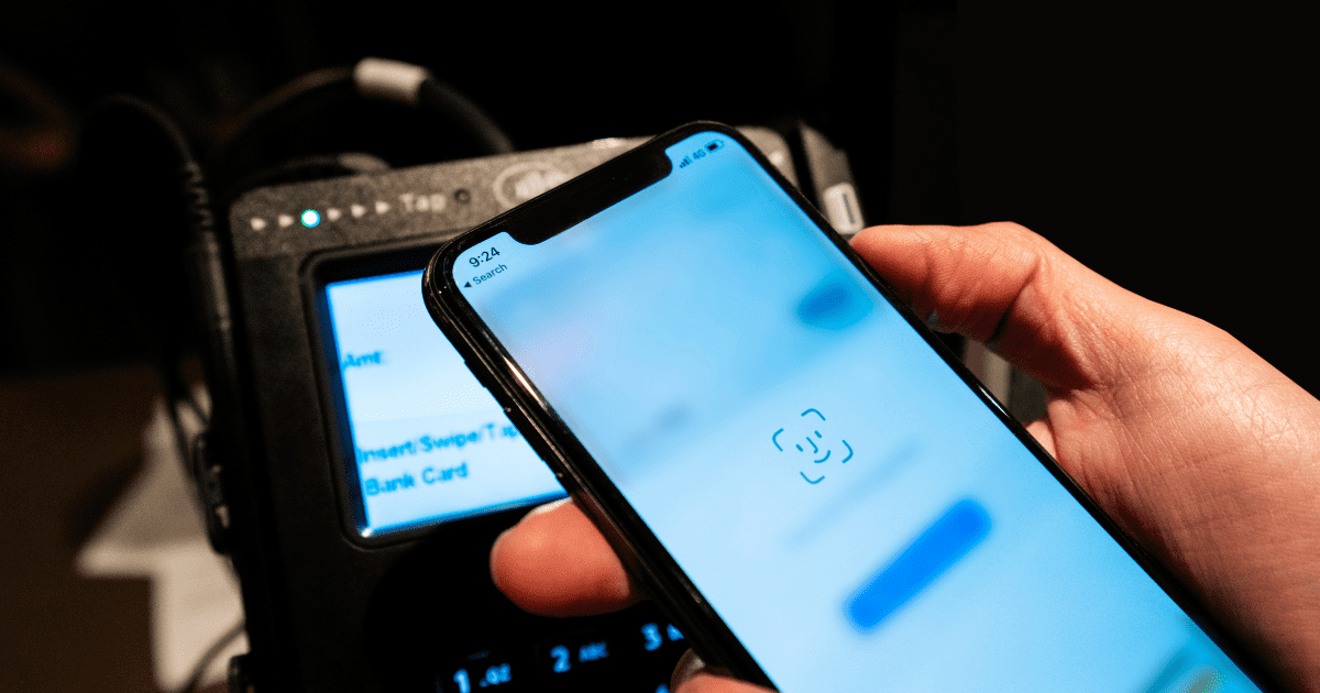 A person using digital contactless payment