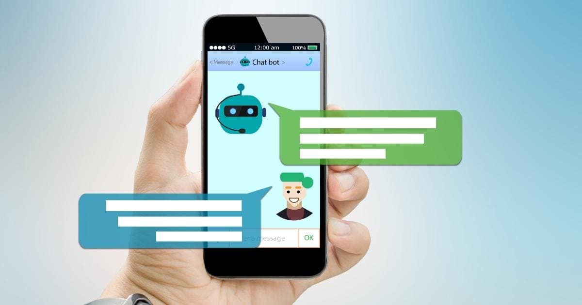 A person chatting with a conversational AI through SMS
