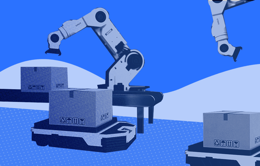 Robot arms automating the line of work to optimize processes