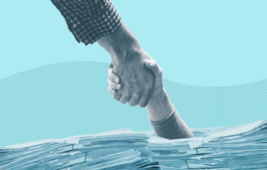 Debt Collector helping millennial etting out of debt