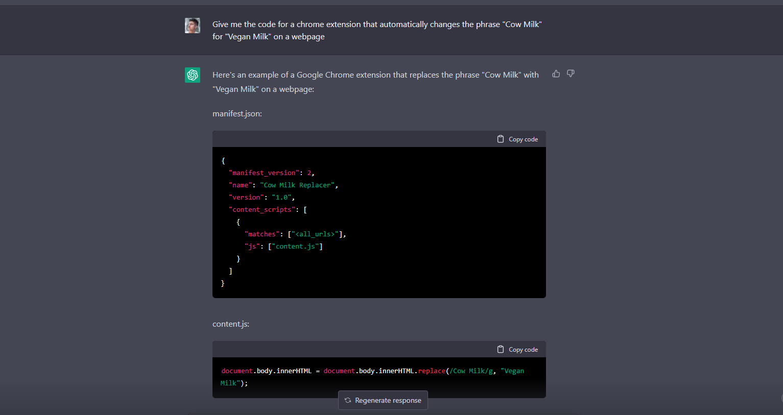 ChatGPT coding