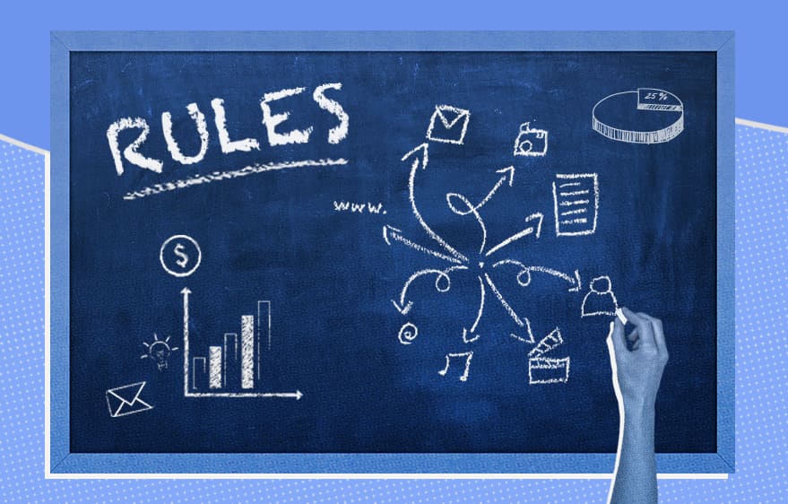 Chalkboard with new debt collection rules