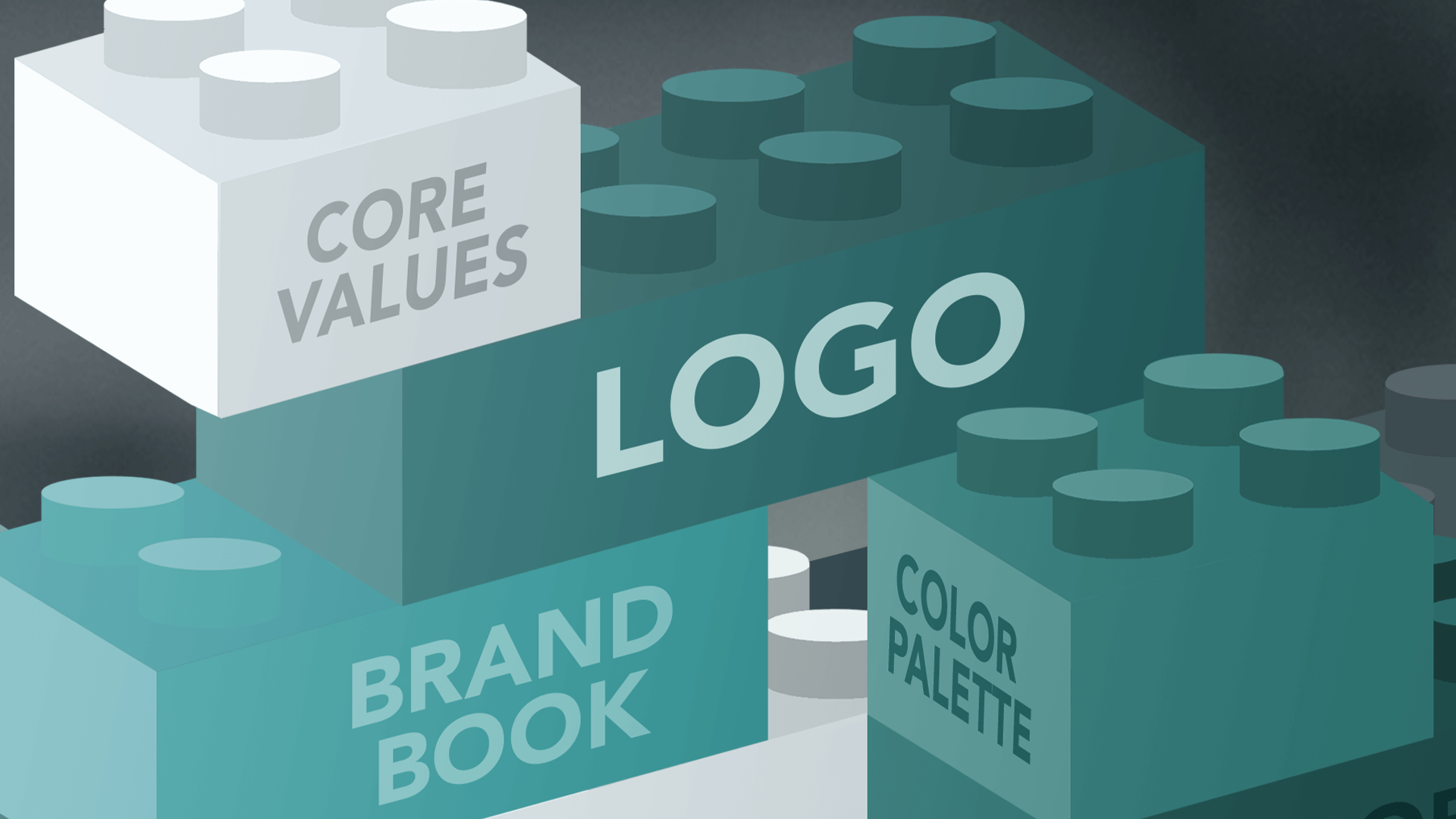 A visual representation with legos of a debt buying business constructing a strong brand identity 