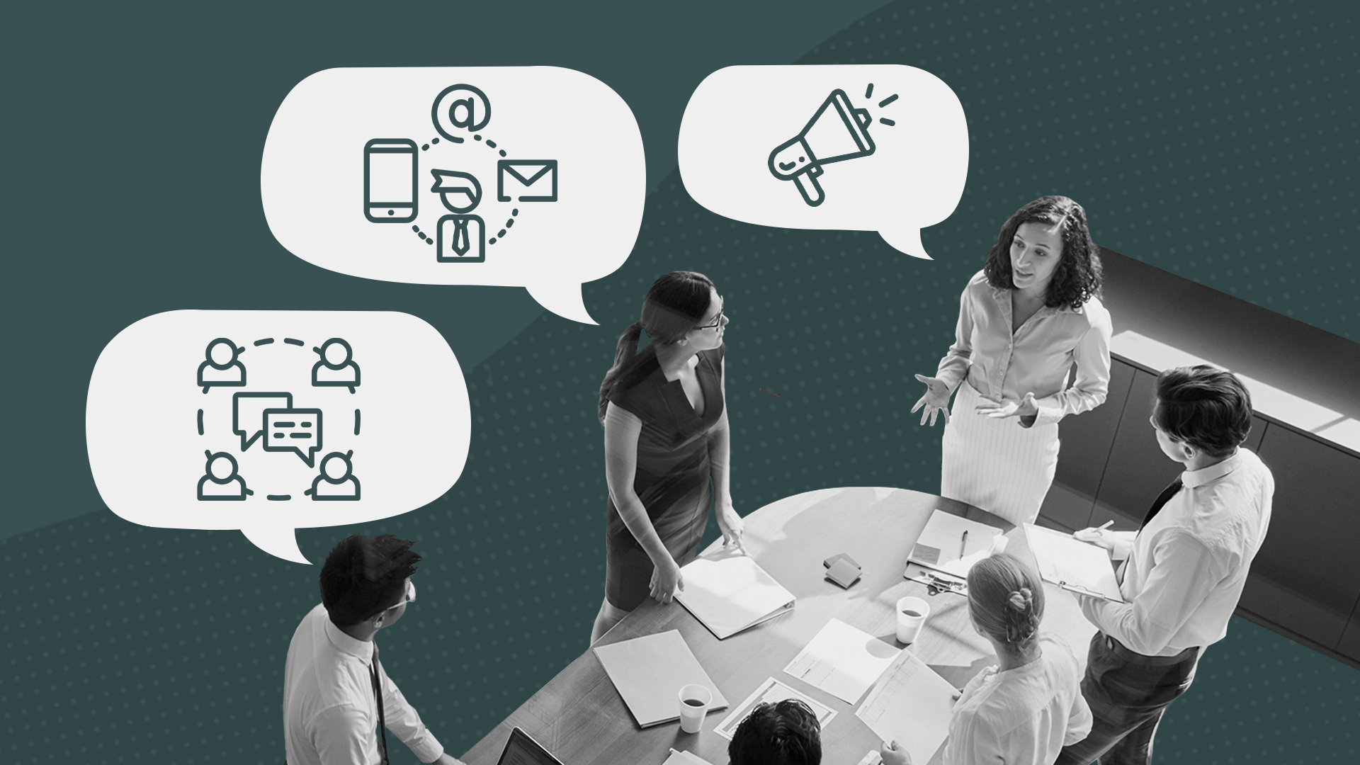 Team meeting to discuss best practices for implementing debt collection text messages