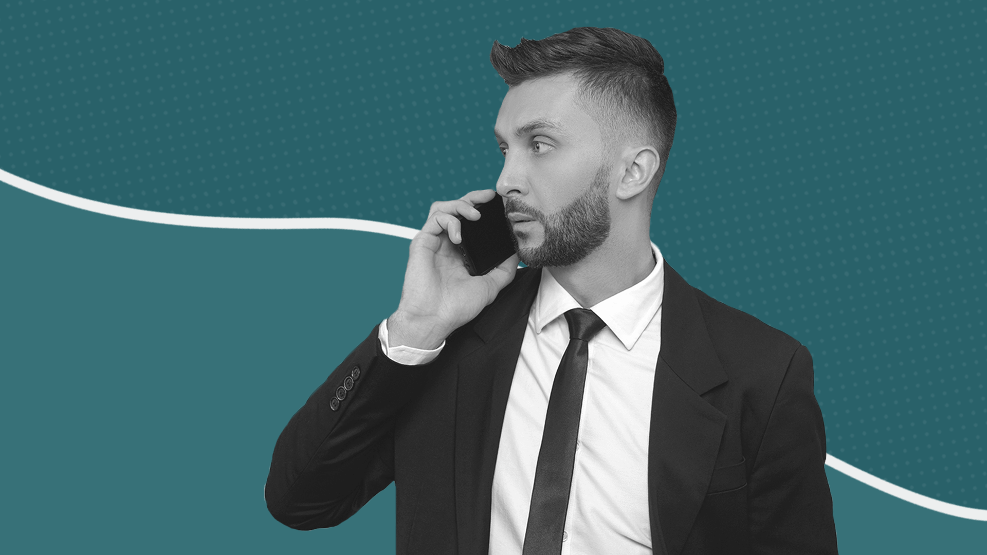 Calm Debt collector on a collections phone call