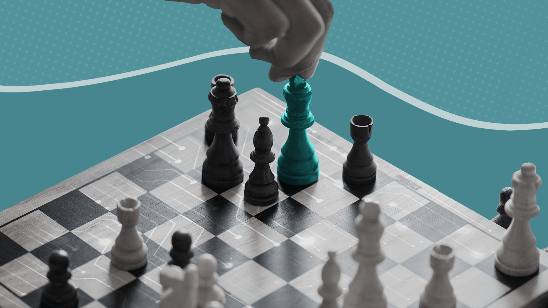 A chess board representing the strategic factor of employee training for digital debt collection