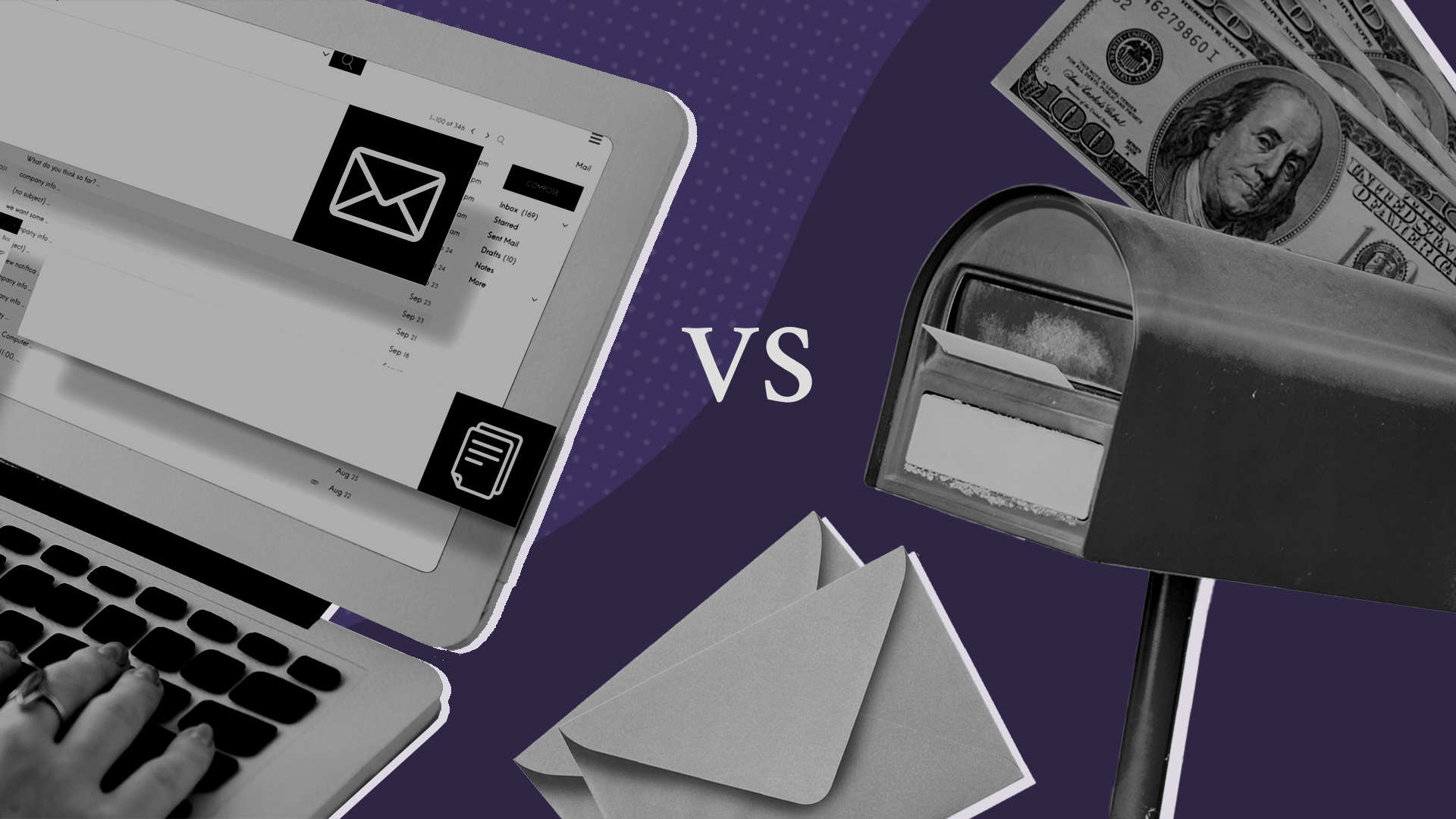 illustration of directmail vs email comparative