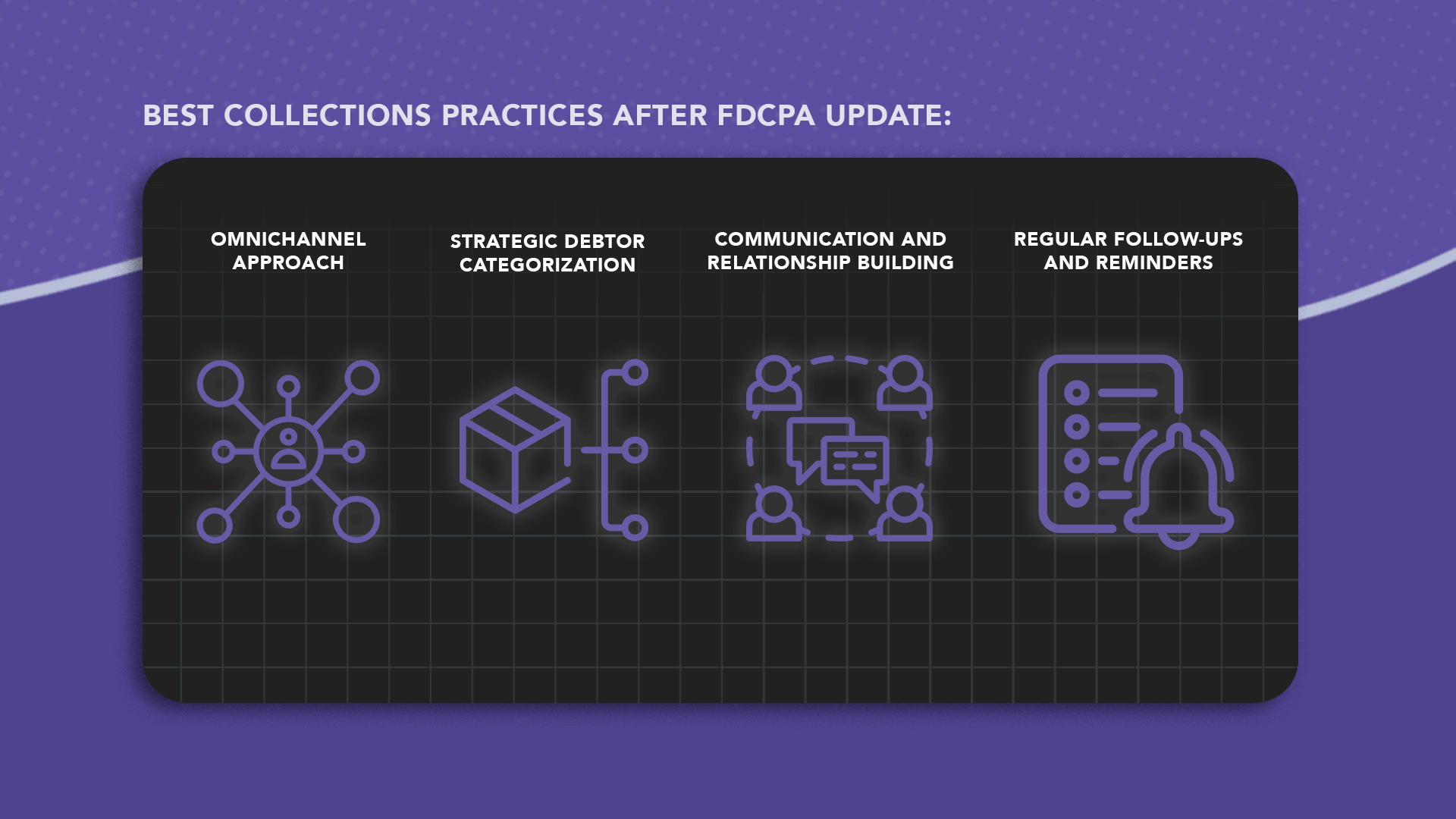 An infographic of the top 4 best collection practices