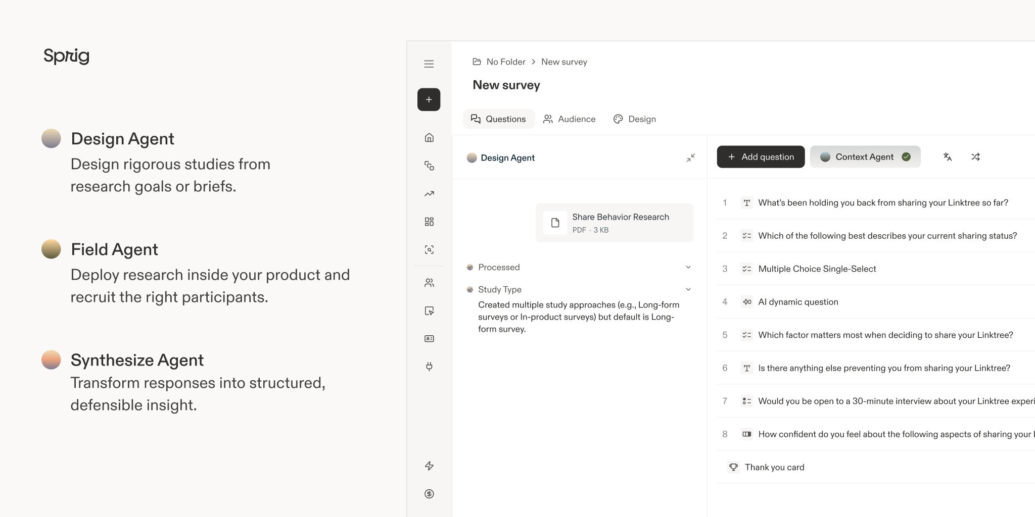 Introducing Sprig Research Agents