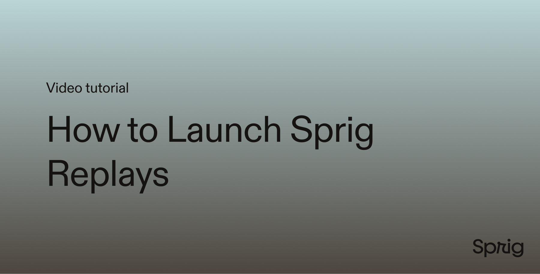 How to Launch Sprig Replays