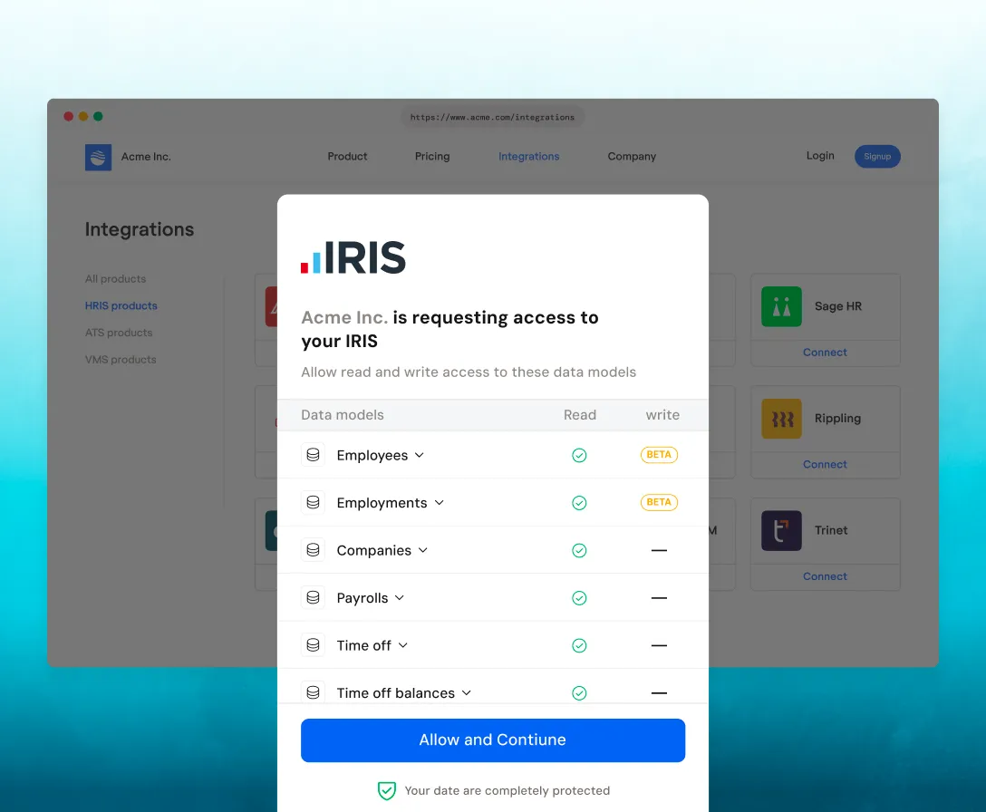 Connecting IRIS Cascade HR to Bindbee via Magic Link