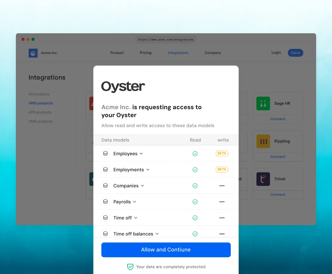 Connecting Oyster HR to Bindbee via Magic Link