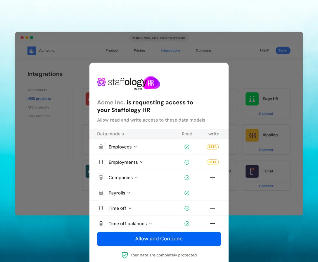 Connecting IRIS Staffology Payroll to Bindbee via Magic Link