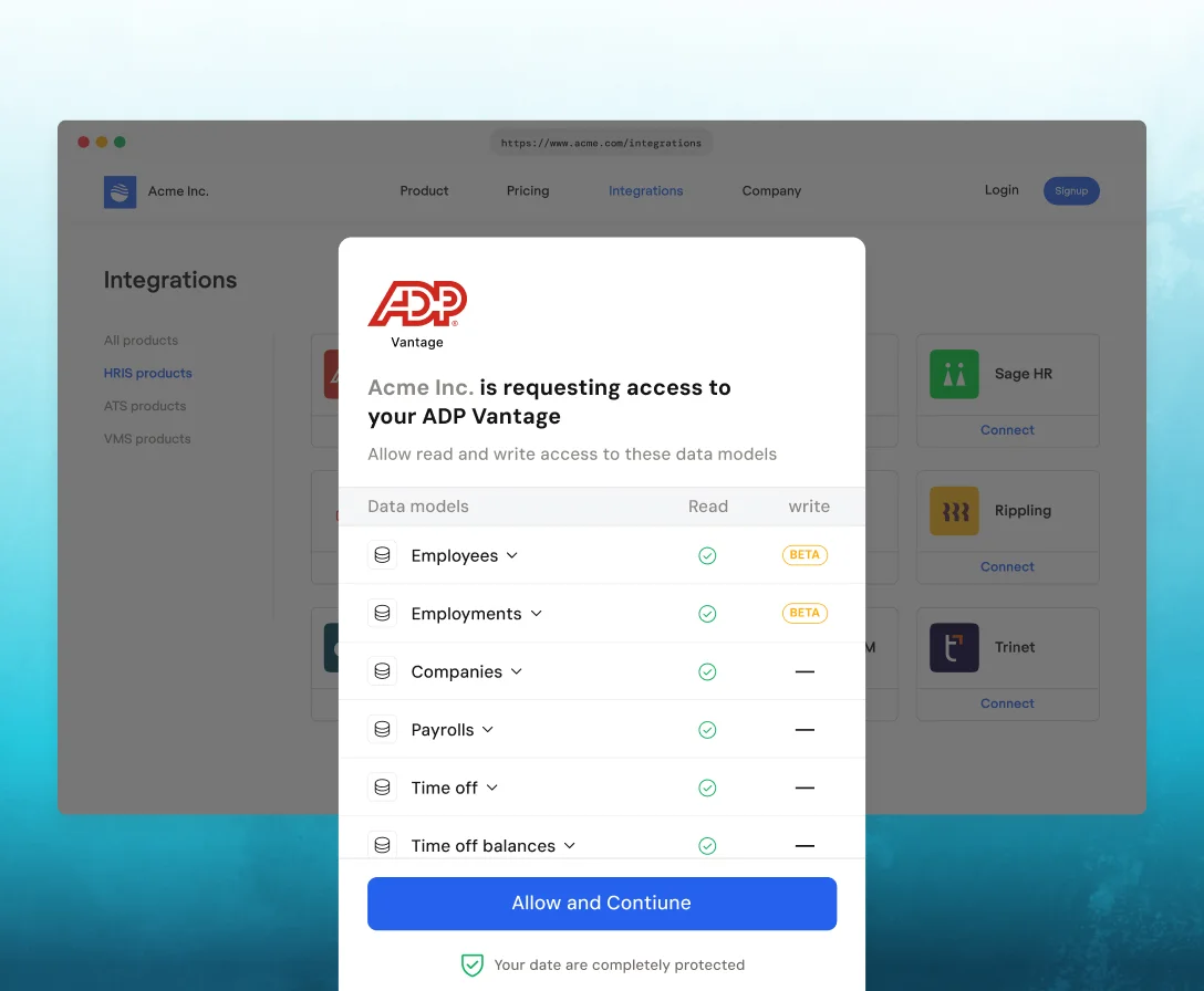 Connecting ADP Vantage HCM to Bindbee via Magic Link