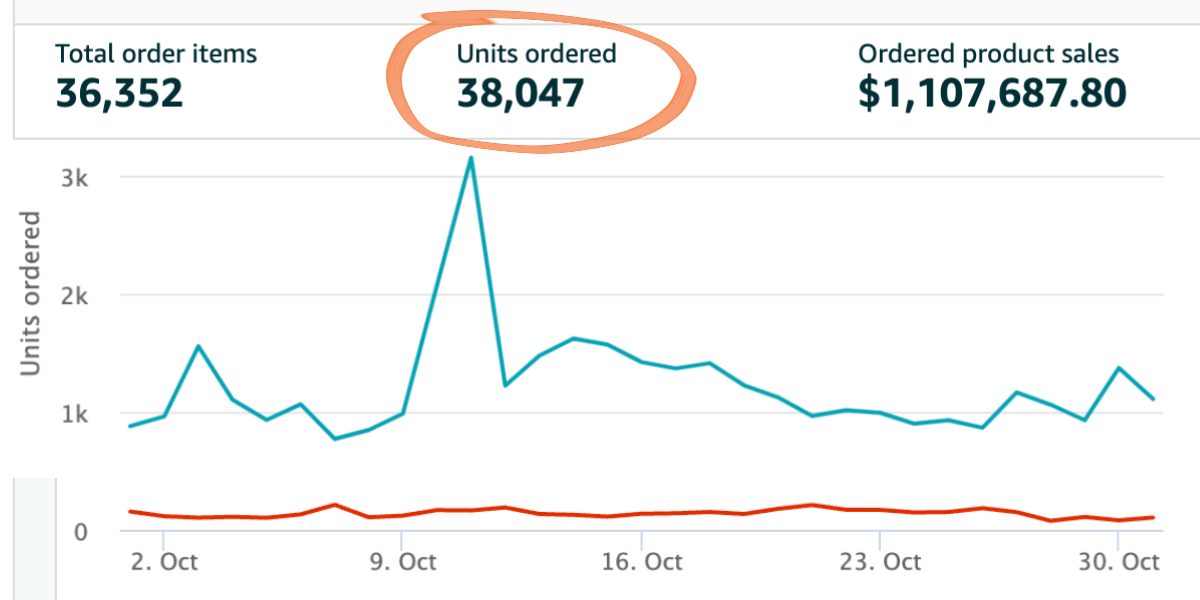 38,407 Amazon Units Sold in a 30 Day period by BAD Marketing