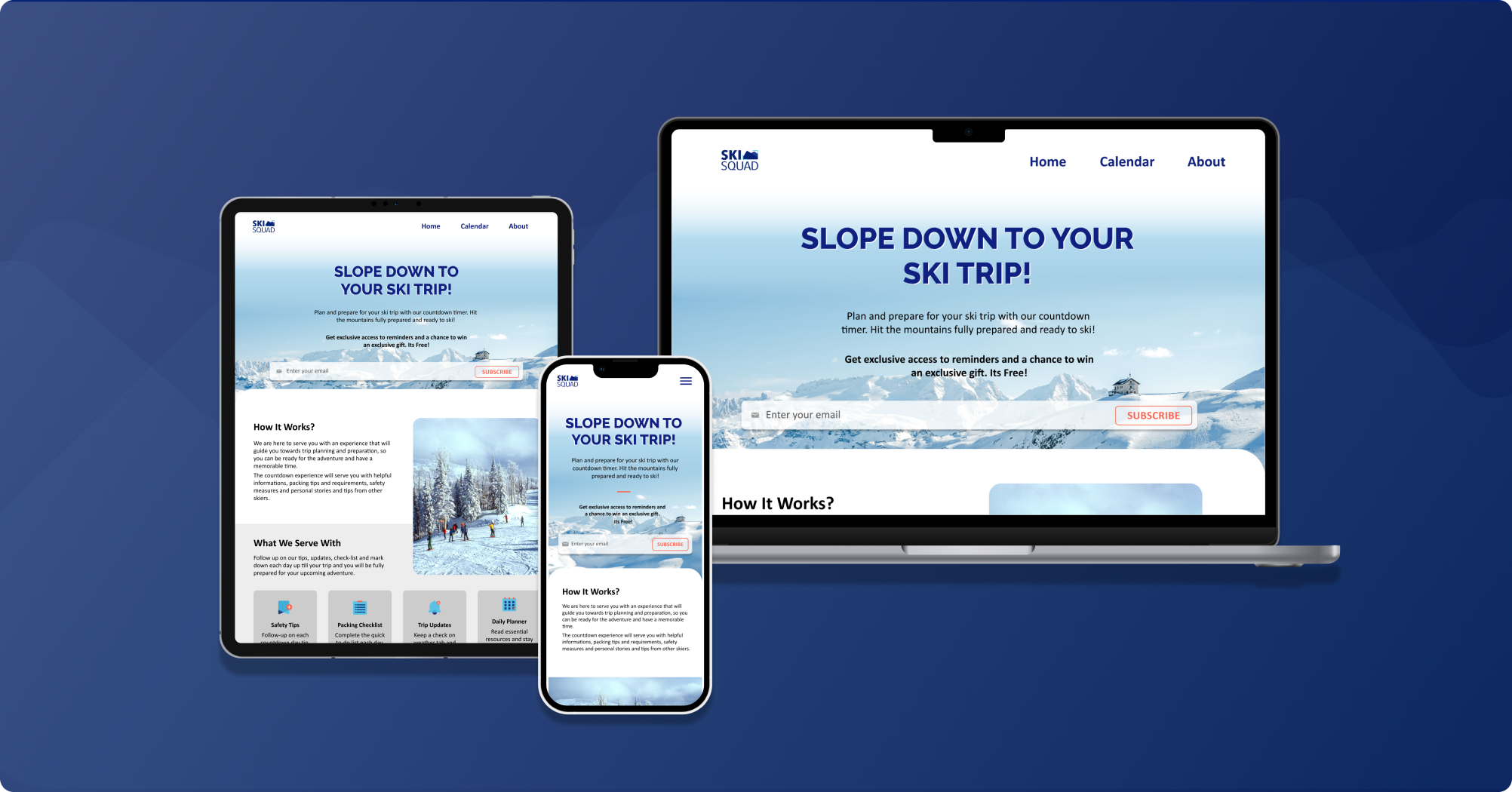 Set of digital devices displaying the sleek web design